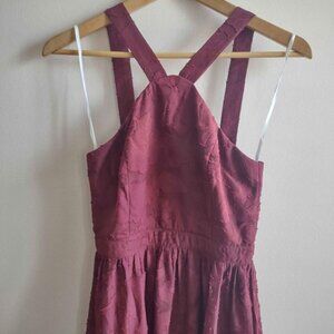 Lulu's Love and Beyond Wine Burnout Floral Maxi Dress